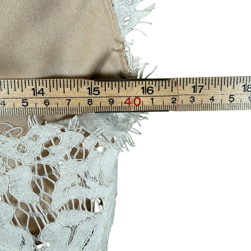 Aakaa Lace Jumpsuit Medium Ivory Wide Leg Boho Bridal Romantic - Picture 9 of 9